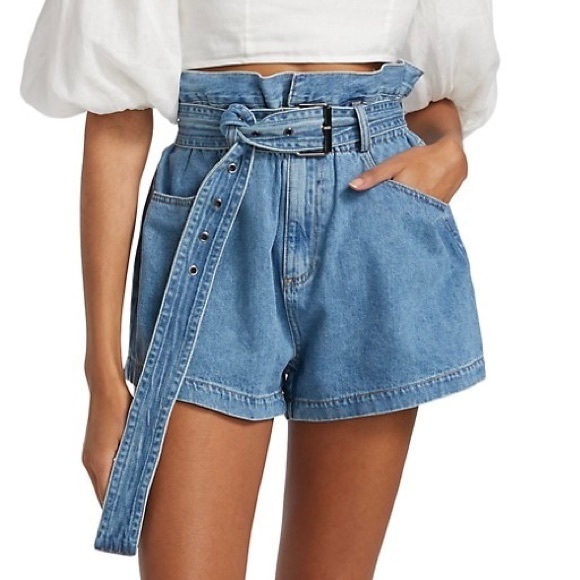 Sea New York Pants - Sea New York “Vida” denim paper bag shorts